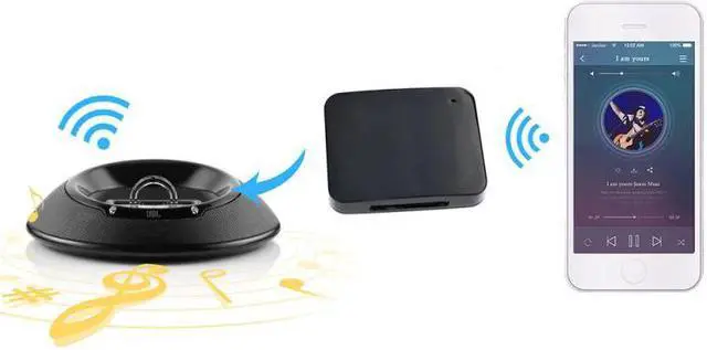 Alt view image 5 of 5 - 30Pin Wireless Bluetooth 5.0 Receiver Audio Adapter For IPod For IPhone 30 Pin Dock Docking Station Speaker Adaptor