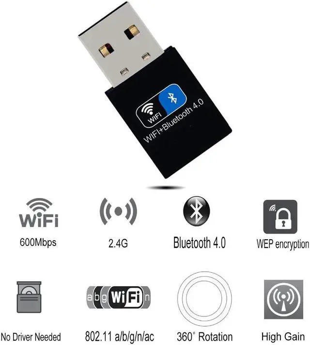 Alt view image 4 of 5 - USB Wifi Bluetooth 4.0 Adapter Dongle, 150M Wireless WiFi Network LAN Card + Bluetooth V4.0 Adapter for Desktop Laptop PC