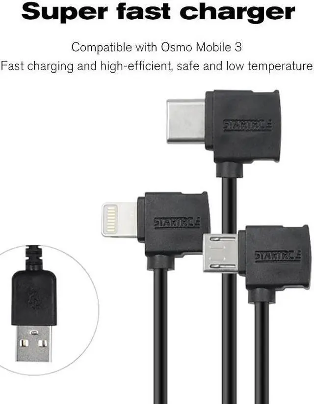 Alt view image 2 of 5 - For  OSMO Mole 3 Handheld Gimbal Stalizer Charging Cable 35CM Elbow USB Charger Connect Wire  OSMO Mole Accessories