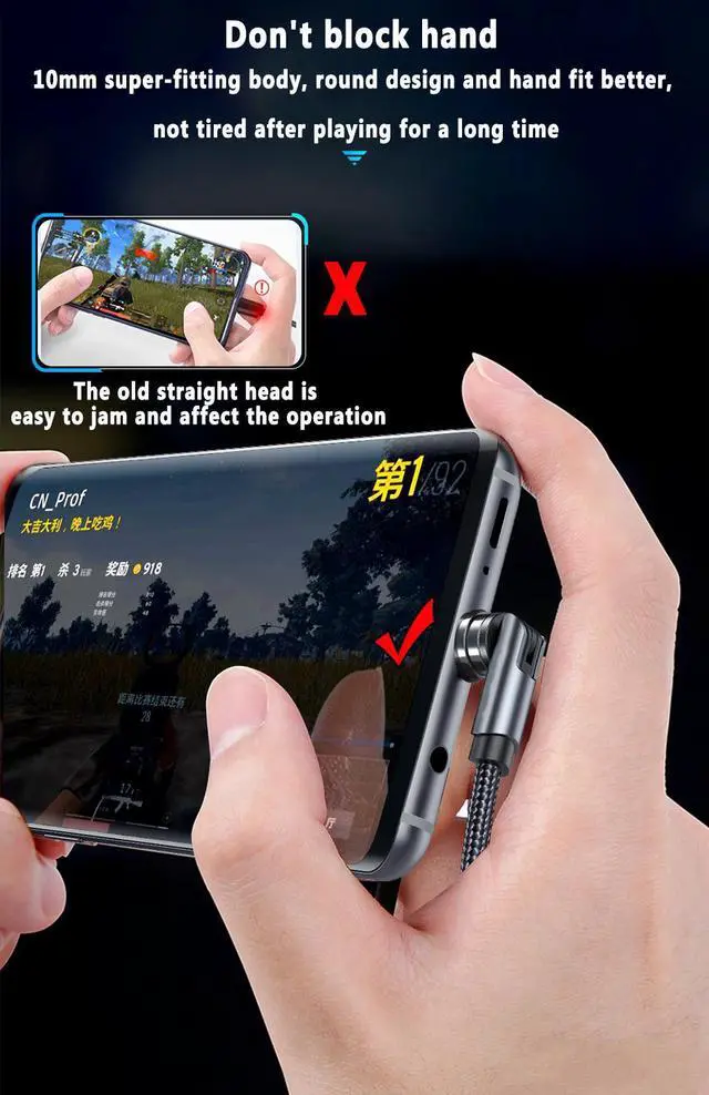 Alt view image 2 of 5 - Micro Usb Type C Magnetic Charging Cable 540 Rotation Magnetische Kabel For  Nord  Note 20 S20 Usb C  Cabel 2m