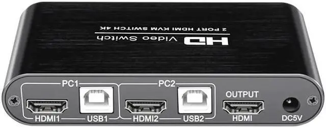Alt view image 4 of 5 - KVM Switch 2 Port 4K Support Wireless Mouse Keyboard Converter For Dual PC Host JHP-Best