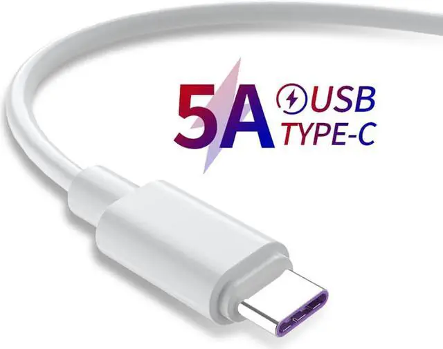 Alt view image 2 of 5 - 5A USB Type C Cable For  S20 S9 S8   P30 Pro Fast Charge Mole Phone Charging Wire White Cable