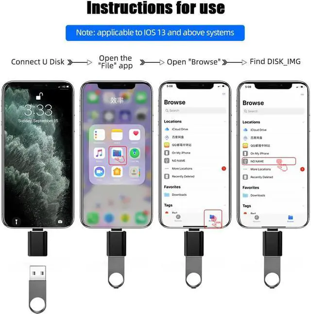Alt view image 3 of 5 - Lighting to USB OTG USB Adapter For iPhone 11 Pro XS Max XR X 8 7 6s Plus For iPad Adapter U Disk Mouse Keyboard Adapter