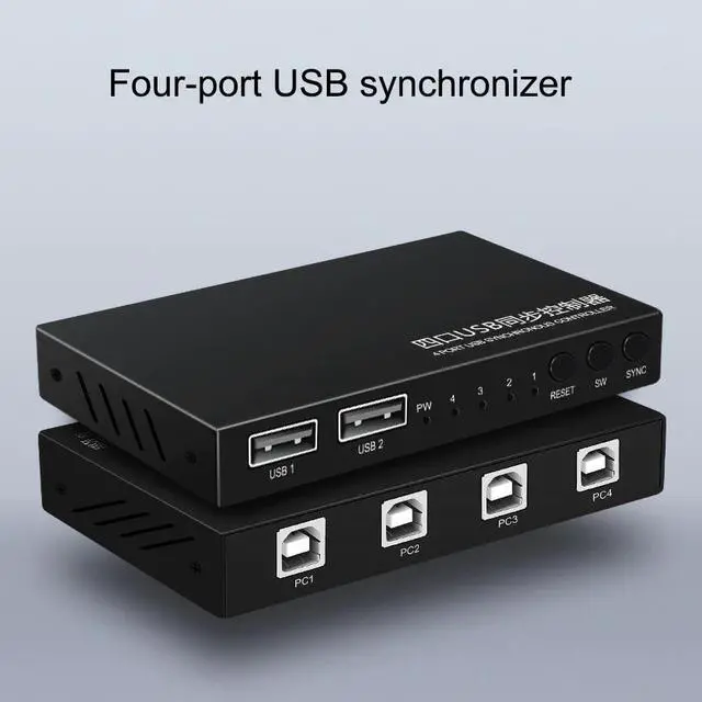 Alt view image 4 of 7 - Adapter Stable Transfer Switch Durable Data 4 Port VGA Splitter Video Cable Laptop Anti-interference Synchronization