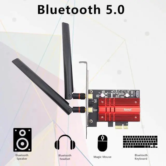 Alt view image 3 of 5 - 3000Mbps Wifi 6 Dual Band Desktop PCIe WiFi Adapter  AX200 Wi-fi Card 802.11ax 2.4G/5Ghz Bluetooth 5.0 PCI Express Wireless
