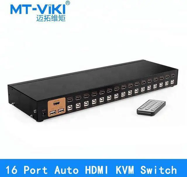Main image of 16 Port kvm switch Auto kvm switch Keyboard Mouse Switcher full 1080P IR Remote control include cables MT-2116HL