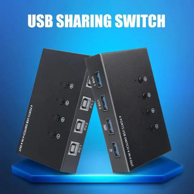 Alt view image 3 of 5 - 4 In 4 Out USB Switch KVM Switch Box 4 USB2.0 Switcher PC Sharing Splitter for Keyboard Mouse Printer Sharing NK-Shoppin