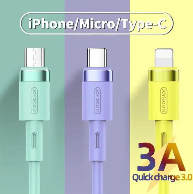 Alt view image 2 of 5 - usb c cable type c cable Charger For iPhone Micro usb Fast Charging  Cord for iPhone   usb Liquid Silicone