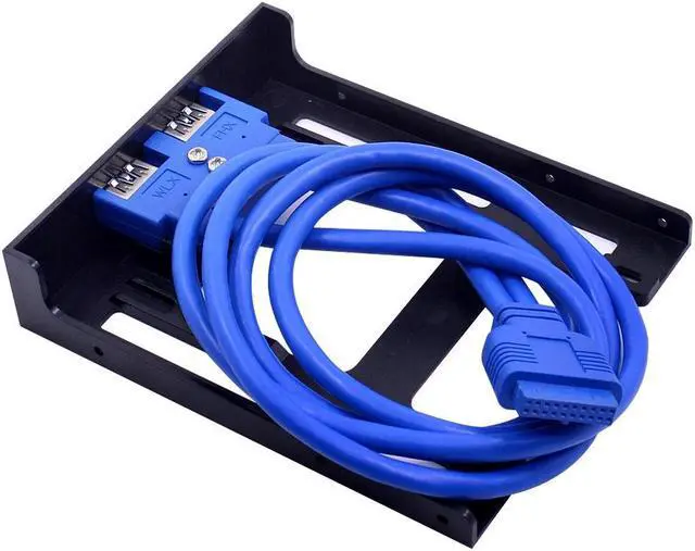 Alt view image 5 of 5 - 20Pin 2 Port USB 3.0 Hub USB3.0 Front Panel Cable Adapter Plastic Bracket for PC Desktop 3.5 Inch Floppy Disk Drive Bay