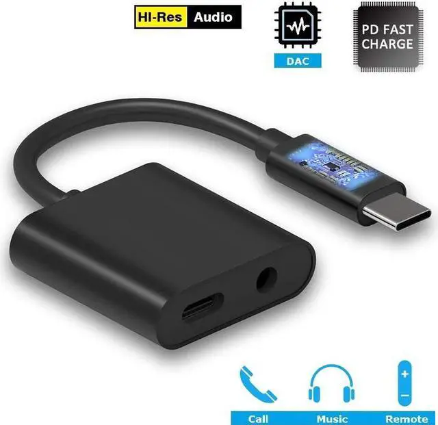 Main image of C Aux Audio Cable Adapter USB C to 3.5mm Headphone Jack PD Fast Charger Adapter For Google Pixel 2 Essential