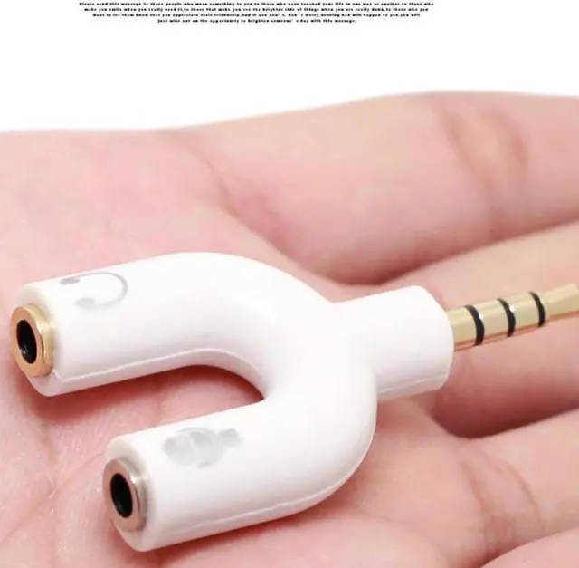 Alt view image 4 of 5 - 1PC U Type Adapter Dual 3.5 MM Headphone Plug Audio Cables Splitter Microphone 2 in 1 Swivel Connector Jack Plug Adapter