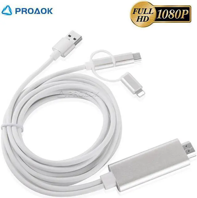 Main image of For Lightning to HDMI Adapter Cable Micro USB/Type C Conector de iPhon to 1080P HDMI Adaptador MHL USBC Converter For  P30