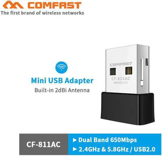 Alt view image 3 of 5 - 650M ~ 1300Mbps Mini USB Wifi Adapter Wifi Network Card Dual Band 2.4G/5.8G Wireless AC wifi Adapter  VS Bluetooth wifi adapter