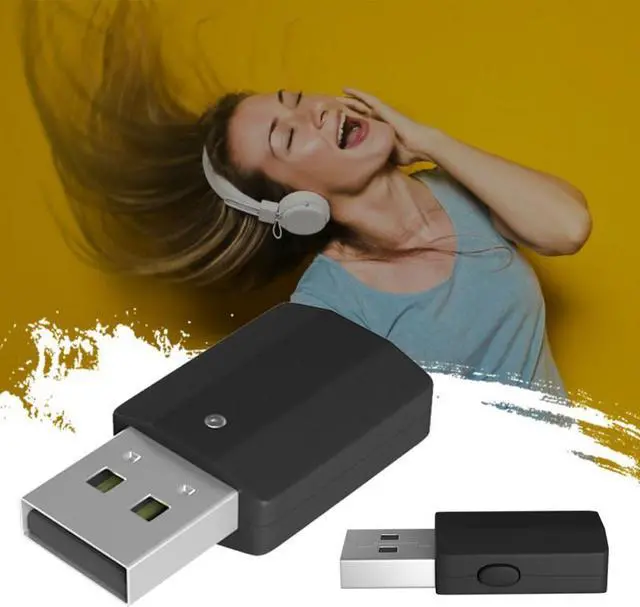 Alt view image 2 of 5 - USB Bluetooth 5.0 Transmitter Receiver 2 In 1 Portable 3.5mm AUX  Adapter For Car TV PC Bluetooth Receiver