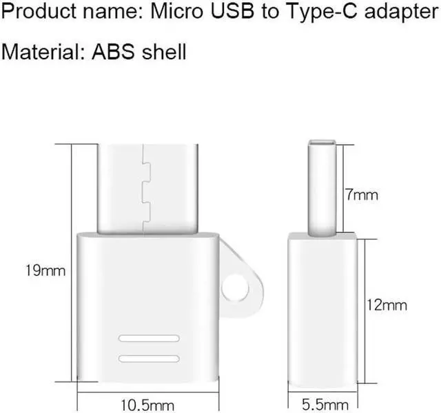 Alt view image 2 of 5 - USB to Type C  OTG Charging Cable Adapter for  Redmi note 8 Mi 10  P30 Pro P20  Galaxy S20 S10 Plus