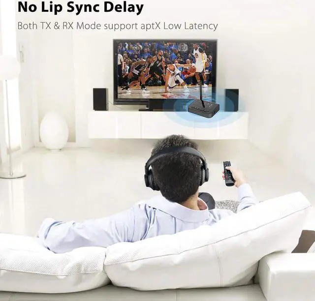 Alt view image 4 of 5 - 80m Long Range Bluetooth 5.0 Transmitter Receiver Low Latency aptX HD Spdif RCA Jack AUX 3.5mm Wireless Audio Adapter TV PC Car