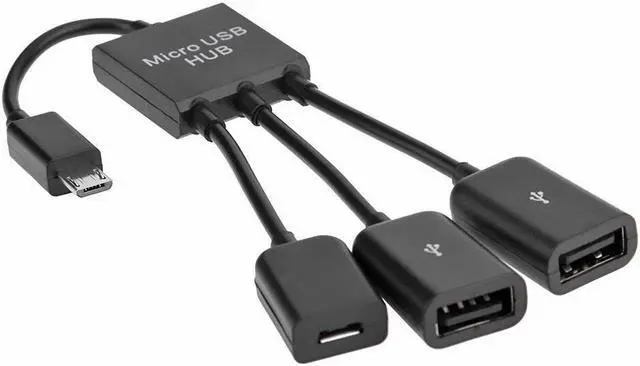 Main image of Mini 3 in 1 Micro USB Power Charging Host OTG Hub Cable Adapter for  NOTE 2 i9100 i9300 XOOM A500 New Hot