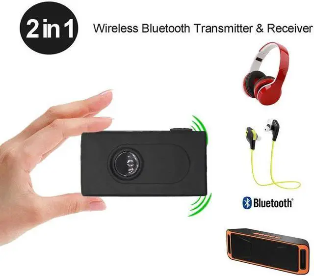 Alt view image 5 of 5 - 2-in-1 Wireless Bluetooth Transmitter Receiver Adapter Stereo Audio Music Adapter with USB Charging Cable 3.5mm Audio Cable