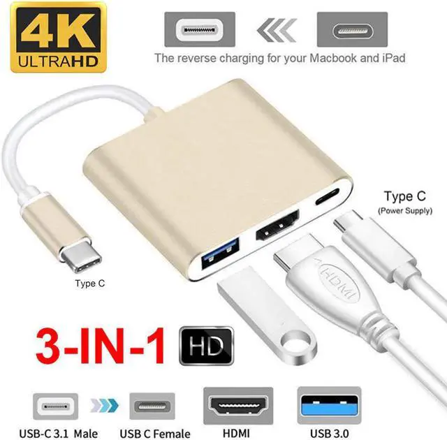 Main image of c hub Type c to mac 3.1 Converter Adapter Typec / 3.0/Type-C Aluminum For Apple Macbook adapter for