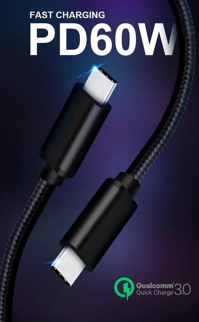 Alt view image 4 of 5 - C Cable  fast charge for C  Type C Macbook Pro 2m QC 3.0 60W 3A 3.1 Gen1 Type C Cable for