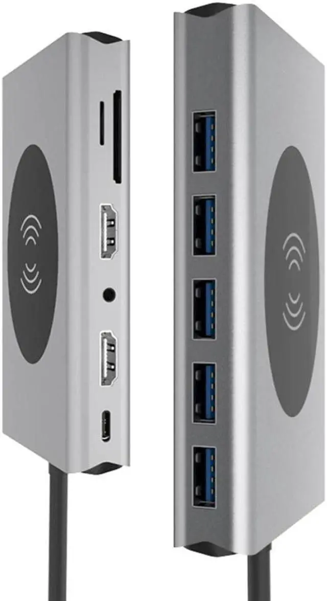 Alt view image 4 of 5 - C Hub 14 in 1 VGA Triple Display USB HUB 3.0 Adapter Dock for Pro Card Reader USB C HUB