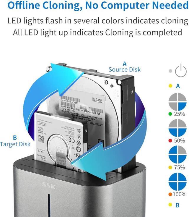 Alt view image 4 of 5 - Aluminum 2-Bay HDD Docking/Dock Station HD Dual SATA to Usb 2.0 2.5 3.5 External Hard Drive Reader Housing Case HD Box