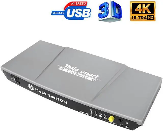 Main image of 2 Ports KVM  Switch USB KVM 2 Ports HMDI Switch 2 In 1 Out Control 2 PCs with Extra USB 2.0 Port Support 4K*2K (3840x2160)
