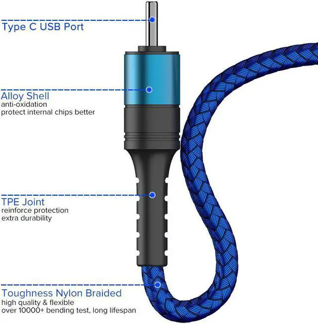 Alt view image 4 of 5 - 5A USB Type C Cable Quick Charge 3.0  Wire for  Mate 30 20 P30 P20 Pro Fast Charging USBC Cord for  10 9