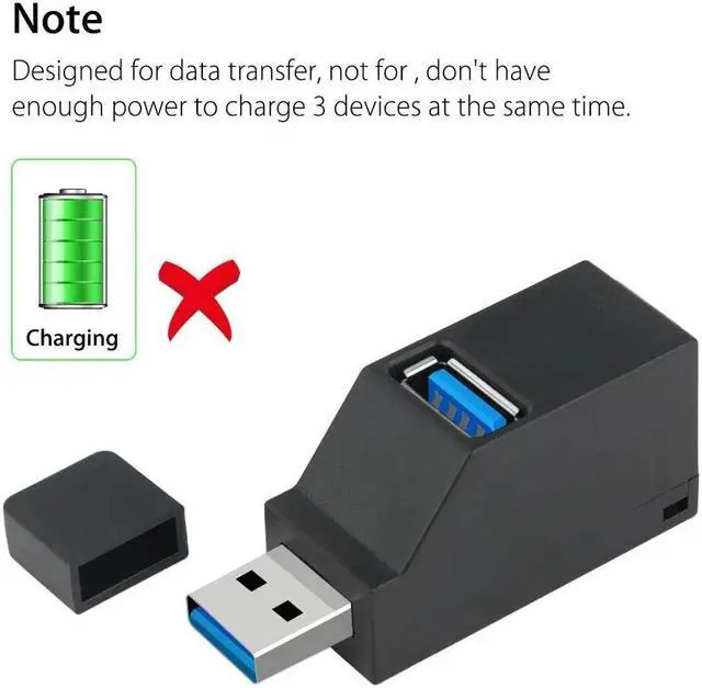 Alt view image 4 of 5 - 1Pc Hot Sale Mini 3 Ports USB 3.0 /2.0 Hub High Speed  Transfer Splitter Box Adapter For PC Laptop MacBook Pro Dropshipping