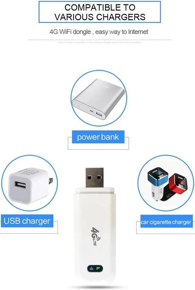 Alt view image 4 of 5 - 3G/4G WiFi Router 4G dongle Mobile Portable Wireless LTE USB modem dongle nano SIM Card Slot pocket hotspot