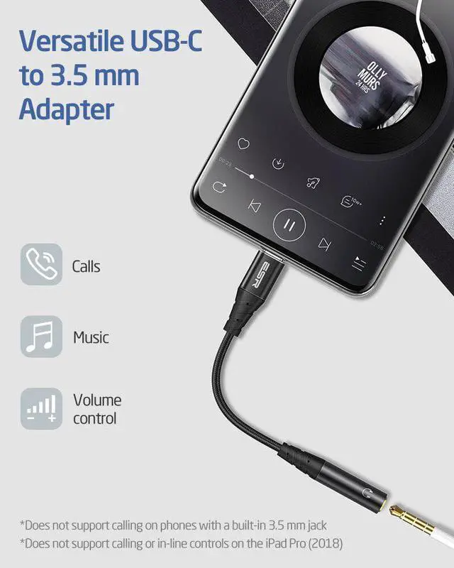 Alt view image 4 of 5 - USB C to 3.5mm AUX Headphones Adapter Audio Cable Type C 3.5 Jack Adapter For AUX Earphone Converter