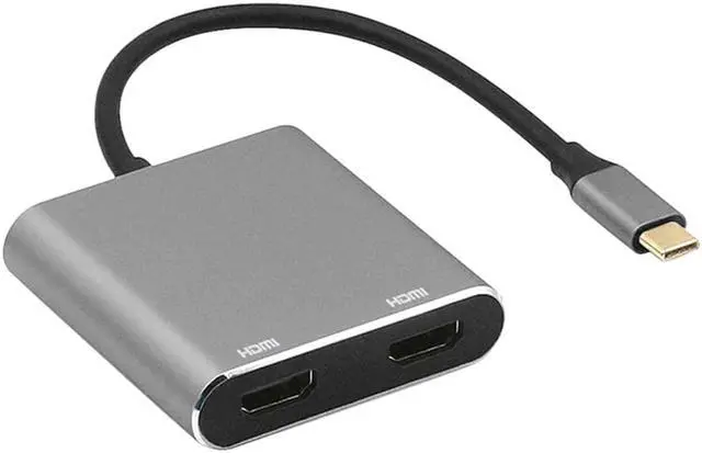 Alt view image 3 of 5 - 4 In 1 Computer 4K Splitter USB Adapter High Speed Hub Type C 3.0 To Dual  PD Charge  Transfer For Mac OS For Windows
