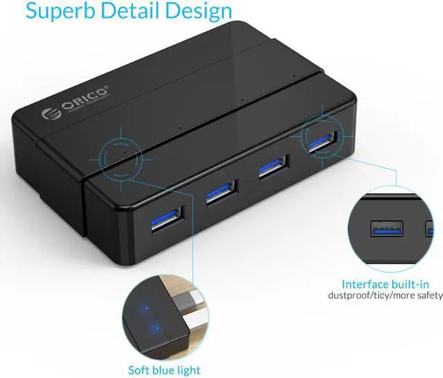 Alt view image 3 of 5 - H4928-U3 4 Port USB3.0 Hub for Windows XP / Vista / 7 / 8 / 10 / Linux / Mac OS