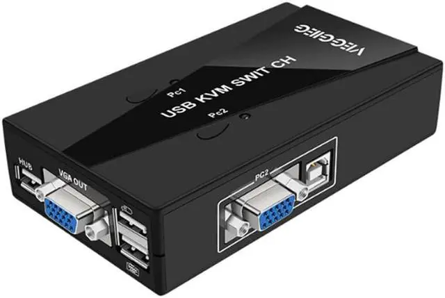 Alt view image 6 of 7 - USB VGA KVM Switch Box 2 in 1 Out Video KVM USB Switch for Mouse Keyboard Monitor Sharing Computer