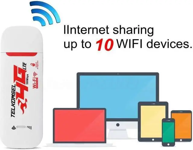 Alt view image 4 of 5 - 4G/3G LTE Car WIFI Router Hotspot 150Mbps Wireless USB Dongle Mobile Broadband Modem SIM Card Unlocked