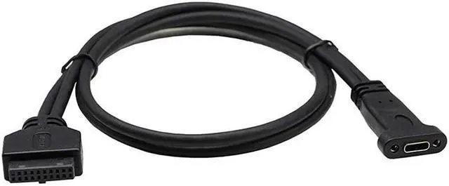 Alt view image 4 of 5 - 3.0 20 Pin to C Front Panel Header Cable, 3.0 20 Pin Female to Type C Female Panel Mount Extension Cable