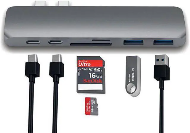 Alt view image 4 of 5 - 3 Adapter USB 3.1 Type-C Hub To HDMI 4K USB C Hub with Hub 3.0 TF  Reader Slot PD for MacBook Pro/Air 2020 USB-C