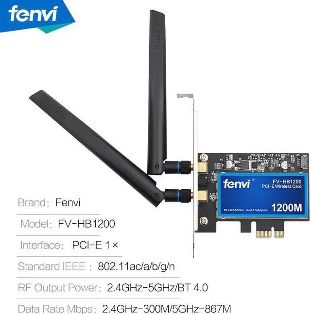 Alt view image 4 of 5 - Desktop Dual Band 802.11ac BCM94360 Wireless-AC WiFi Bluetooth 4.0 PCI-E Adapter For Mac/Hackintosh/Windows