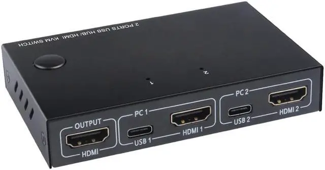 Alt view image 6 of 7 - KVM Switch 2 Port 4K USB Switch KVM Switcher Splitter Box for Sharing Printer Keyboard Mouse KVM Switch