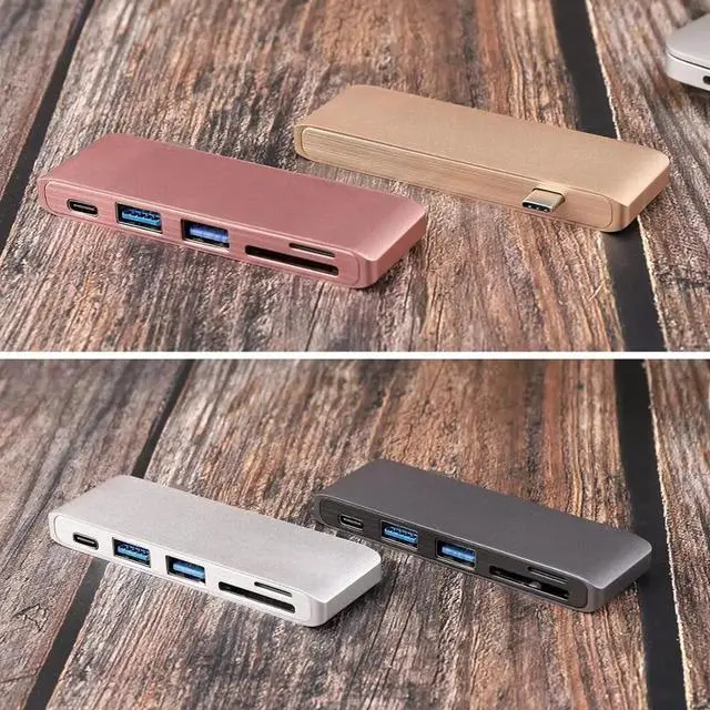 Alt view image 3 of 5 - C Hub To TF  Reader Slot Hub 3.0 PD Thunderbolt 3  C Hub Adapter for MacBook New Pro Air 12 13 15 16 2020 2019 A2141