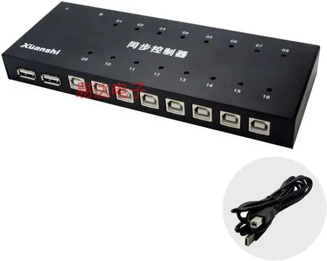 Main image of 16 Port KM Synchronizor, USB keyboard mouse Synchronous Controller KVM Switch for PC Android Pad DNF Game Control, with cables
