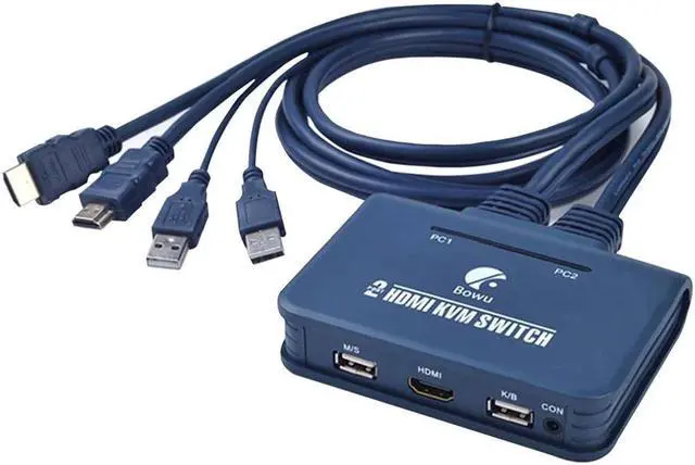 Alt view image 6 of 7 - KVM Switch Button Switcher USB Port With Cable For Monitor Keyboard Mouse Usb Manual Kvm Switch