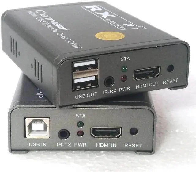 Main image of IPKVM-120HU 120m IP USB  KVM Extender over TCP IP with IR remote control KVM via STP UTP cat5e cat6 cable
