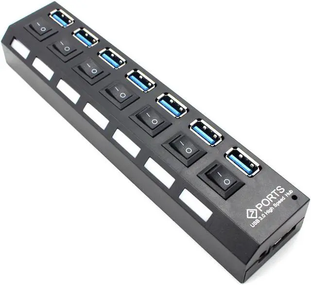 Alt view image 2 of 5 - 4 / 7 Ports Expander USB 3.0 HUB On/Off Switch Multi USB Splitter Multiple USB with Power Adapter EU US High Speed USB3.0 Hub