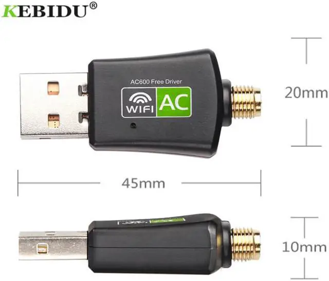 Alt view image 3 of 5 - 600Mbps Dual Band 2.4G + 5Ghz Free Driver USB WiFi Adapter Wi-Fi Antenna Wifi Dongle Laptop PC Receiver RTL8811CU