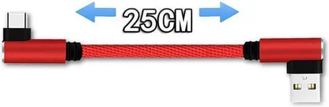 Alt view image 3 of 5 - 25cm USB to Type C Short Fast Charging Cable Double Elbow 90 Degree USB C Micro USB  Cable For All Smart Phones