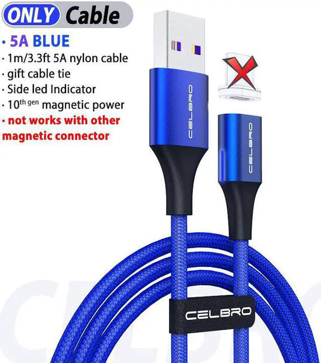 Alt view image 5 of 5 - 5A Magnetic USB Charging Cable Micro USB Type C Cable Fast Charging Magnetic Cable Charger for  S20 Note10+ 5G  P30