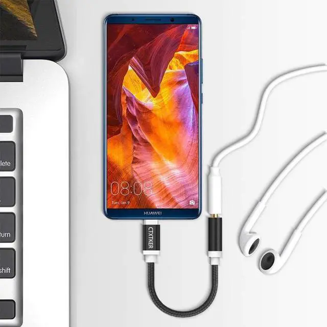 Alt view image 4 of 5 - C Type C to 3.5mm Jack Headphone Adapter Cable 3.5 Type-C Adapter Audio Converter Cable for  Mate10