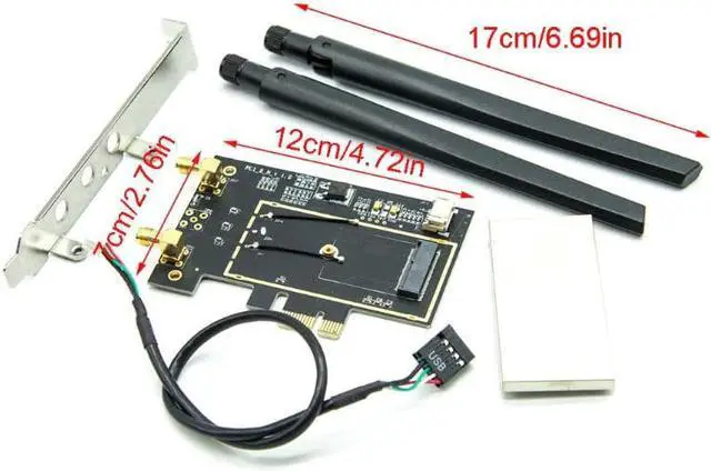 Alt view image 3 of 5 - NGFF M2 to PCIE AC Converter Adapter Card AX200 9260 8265 1650A for Laptop 95AD