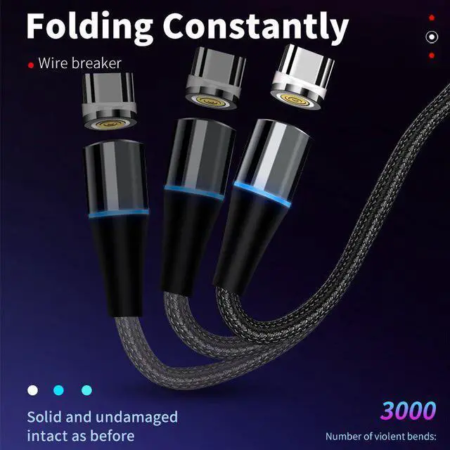 Alt view image 2 of 5 - Cable 5A Type C Micro USB Cable Quick Charge  Charging Charger Cable For  S8  9 Fast Charging Cord